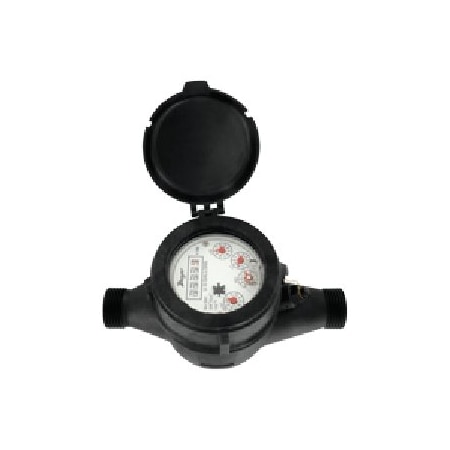 Dwyer Instruments Multi-Jet plastic water meter, 1/2" pipe size with 10 gal pulse output. WPT-A-C-01-10